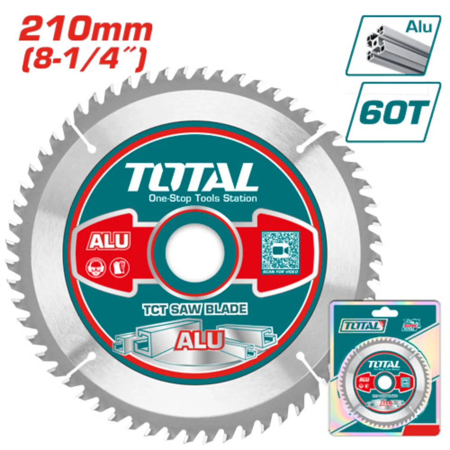 LAME DE SCIE TCT POUR ALUMINIUM 210 MM (8-1 / 4) TOTAL TAC2