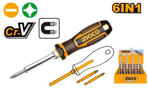 INGCO JEU DE TOURNEVIS 6 EN 1 [AKISD0608]