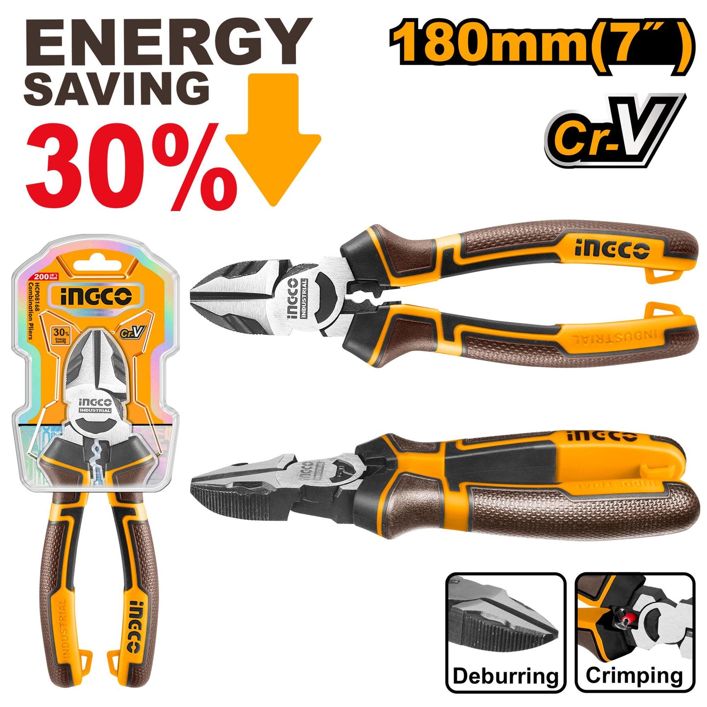 INGCO PINCE COUPE DIAGONALE HAUTE PERFORMANCE 180MM [HHLDCP28180]