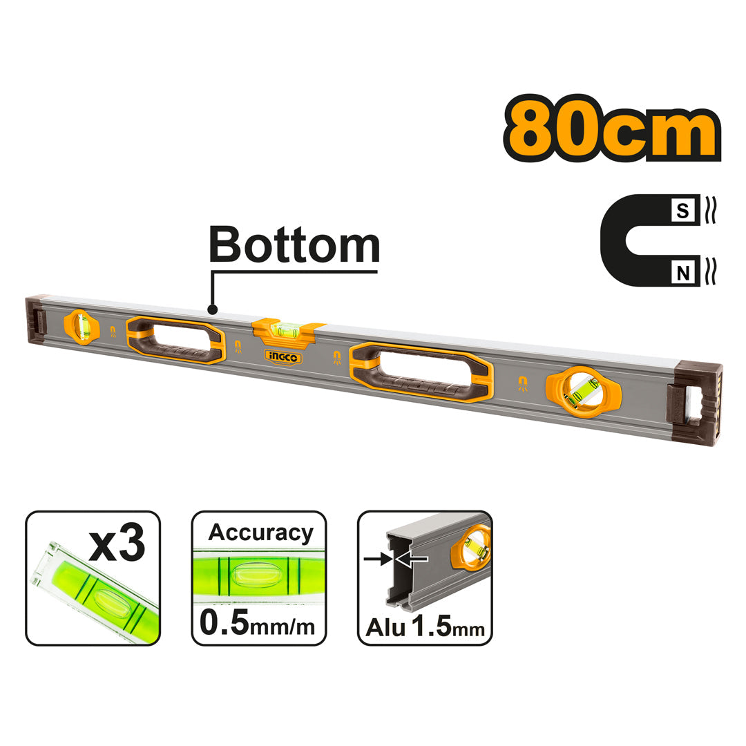 INGCO NIVEAU A BULLE MAGNETIQUE 80CM [HSL38080M]