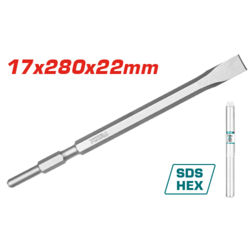 BURIN PLAT POUR MARTEAU DE DEMOLITION 6KG TOTAL [TAC153172]