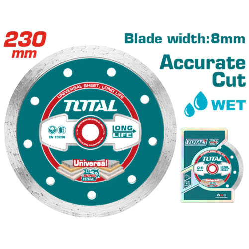 DISQUE DIAMANT HUMIDE 230 (9&QUOT;)X22MM TOTAL [TAC2122303]