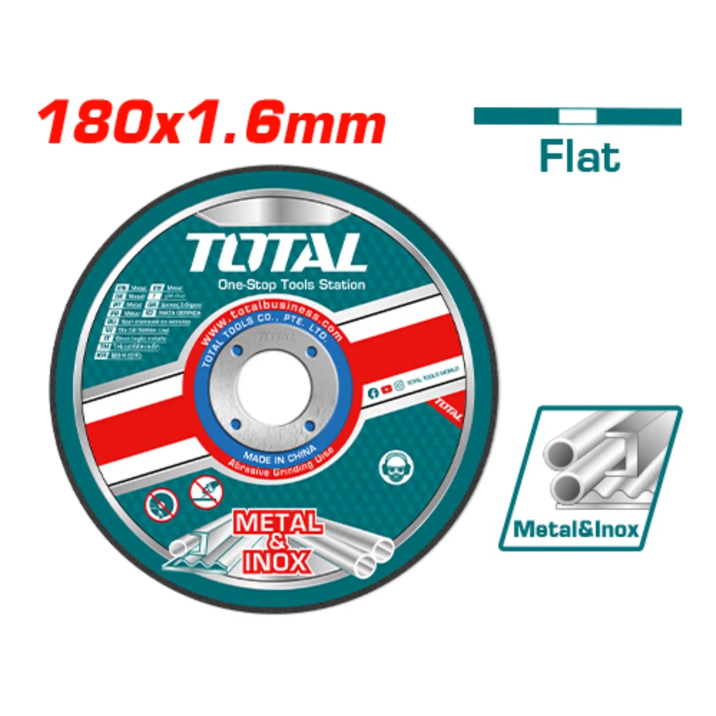 DISQUE A METAUX ABRASIF 180MM X 1.6MM TOTAL [TAC2211802]