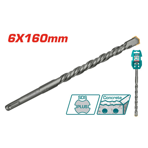 SDS PLUS POUR PERCEUSE A PERCUSSION 6X160MM TOTAL [TAC310602]