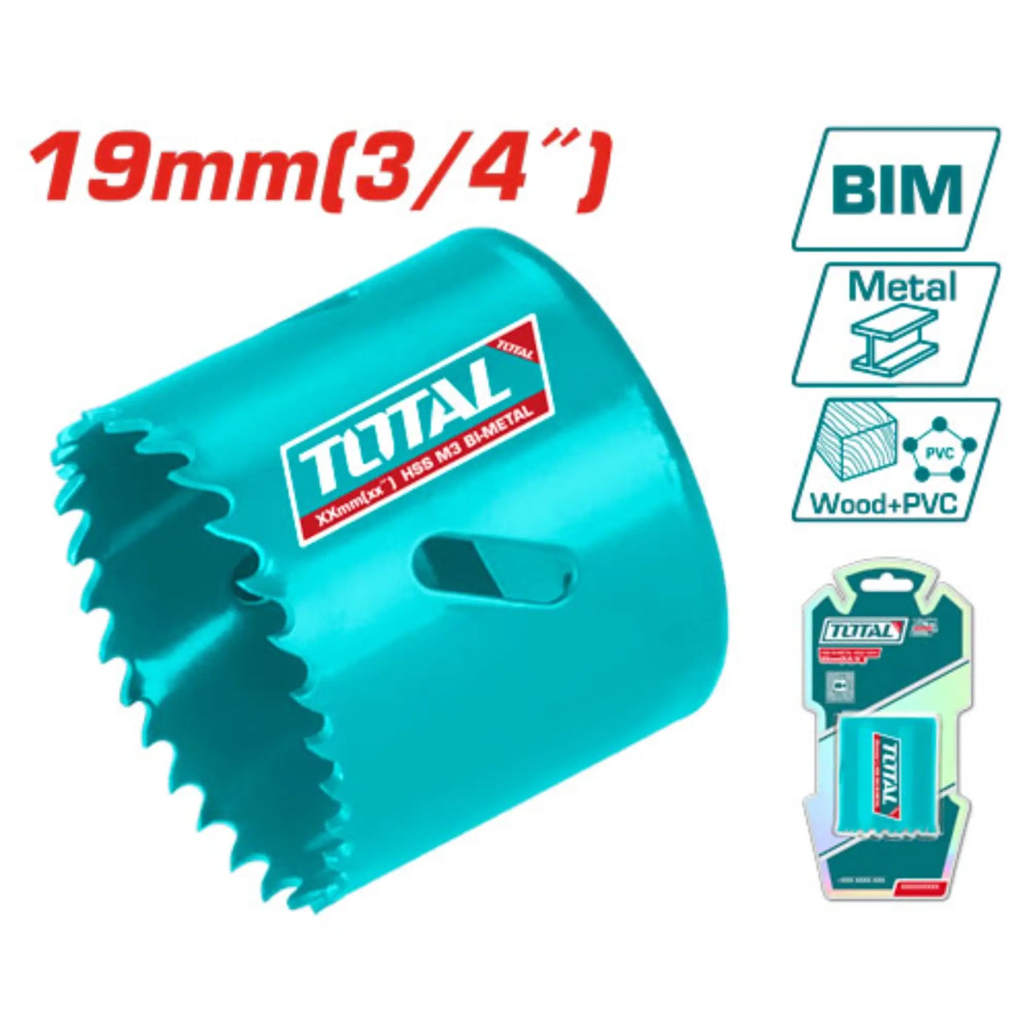 SCIE CLOCHE BIMETALLIQUE 19 MM TOTAL [TAC410191]