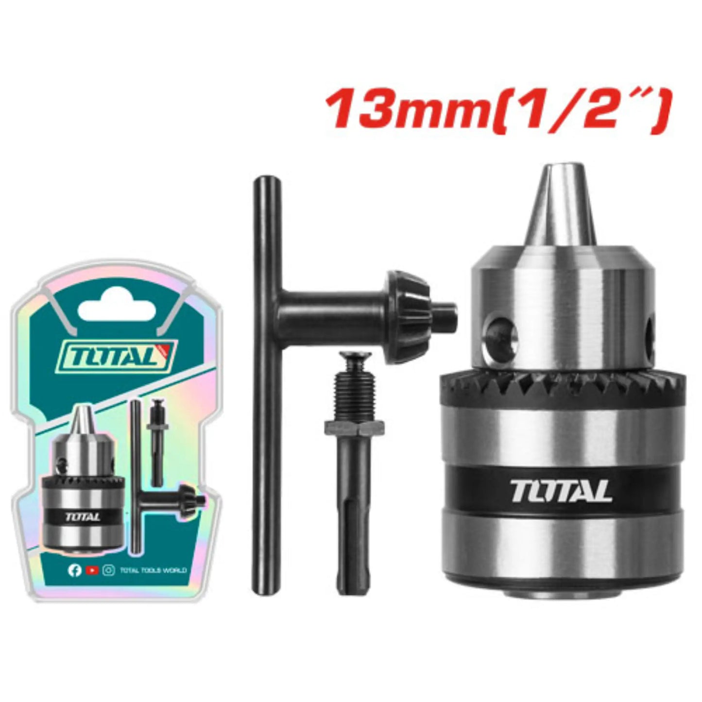 MANDRIN A CLE DE 13 MM AVEC ADAPTATEUR TOTAL [TAC451301.1]
