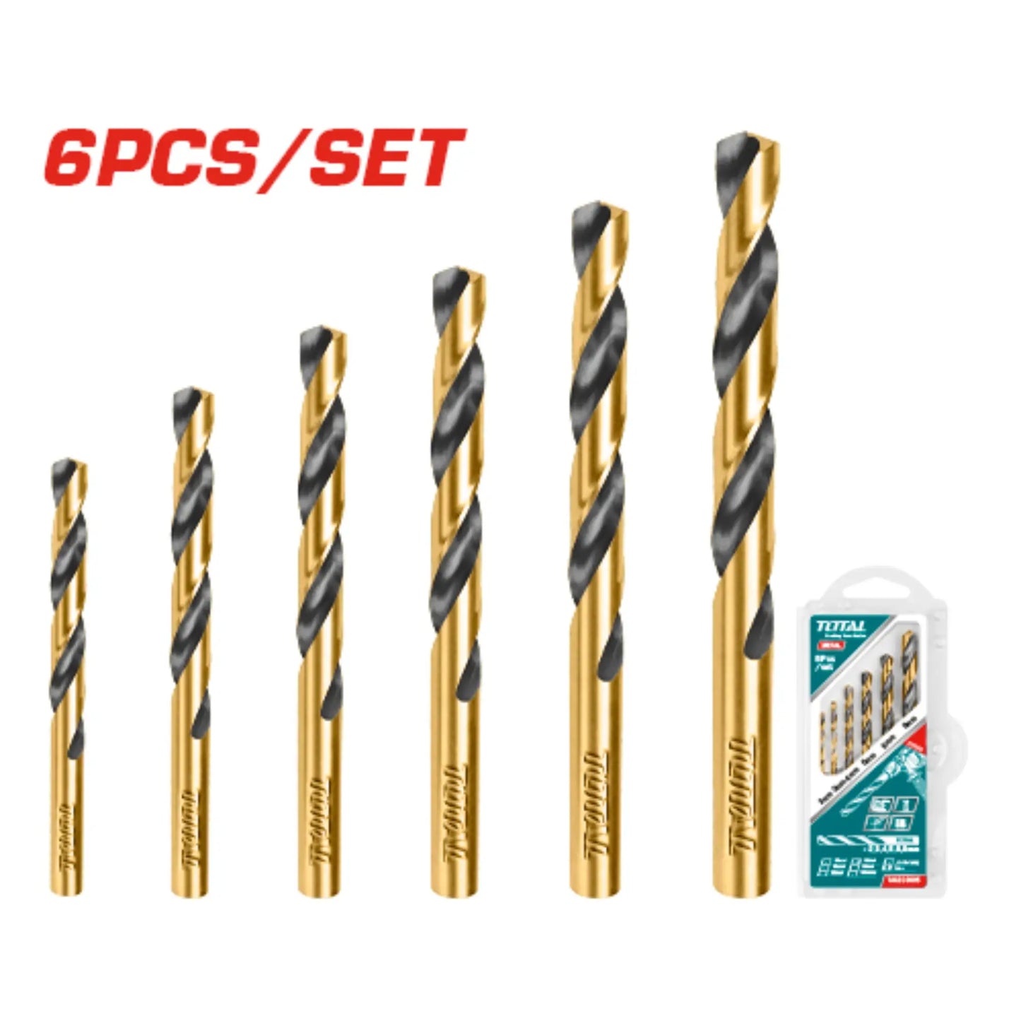 ENSEMBLE DE 6 PCS FORETS HELICOIDAUX HSS TOTAL [TACSD0605]