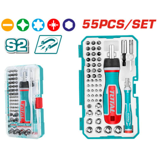 ENSEMBLE D'EMBOUTS DE TOURNEVIS (55 PCS) TOTAL [TACSD30556]