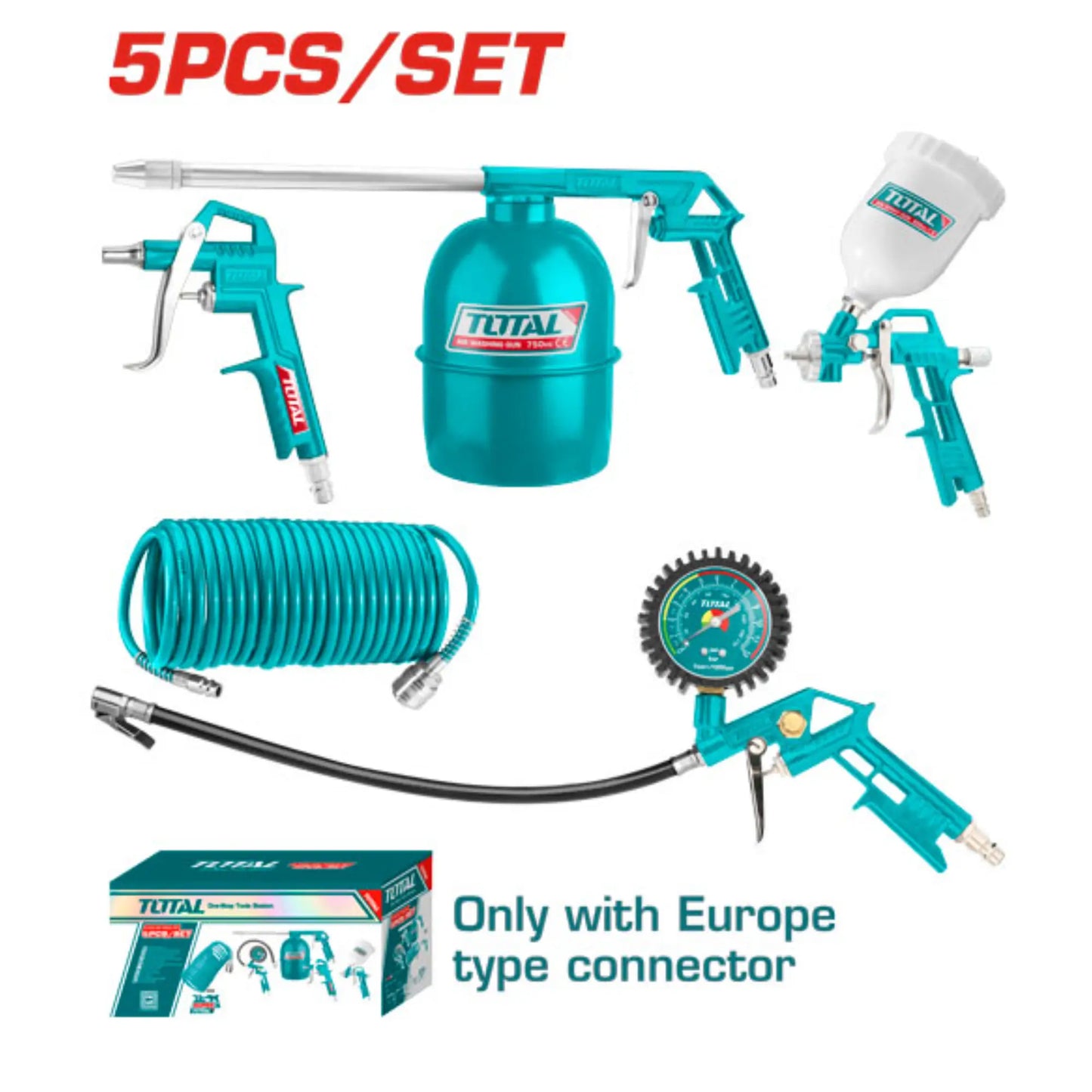 ENSEMBLE DE 5 OUTILS PNEUMATIQUES TOTAL [TATK053]