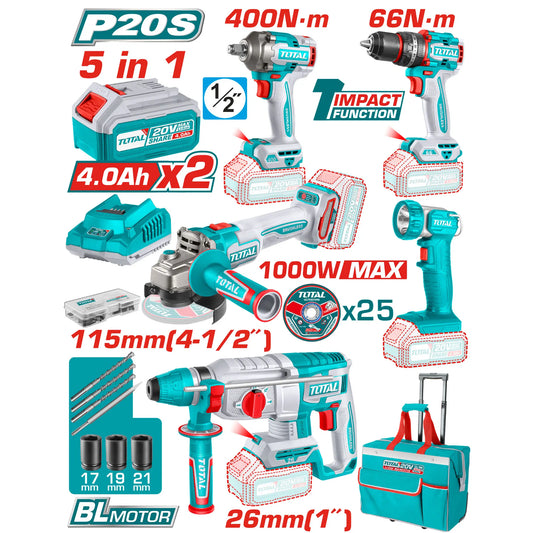 KIT COMBINE INDUSTRIEL SANS FIL 5 PIECES TOTAL [TCKLI20592]