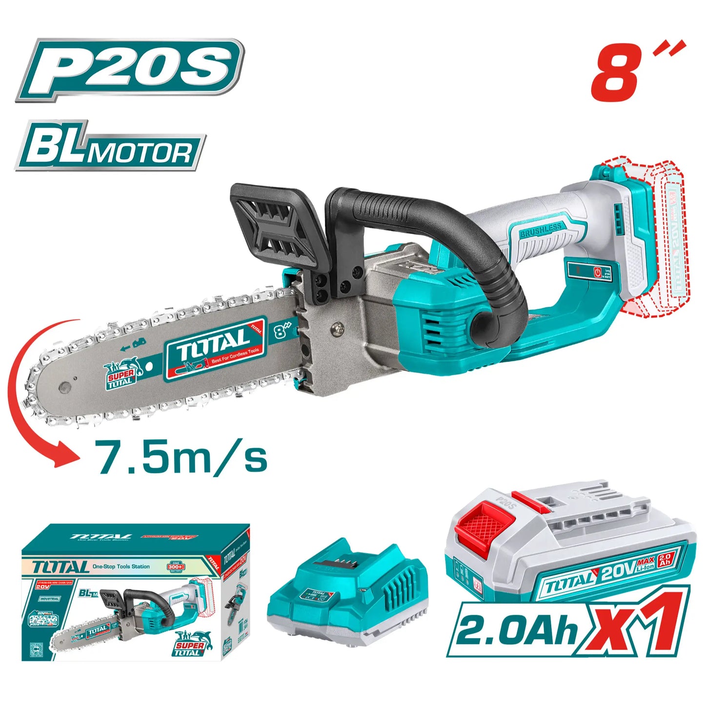 SCIE A CHAINE LITHIUM-ION 20V 8" TOTAL [TGSLI20851]