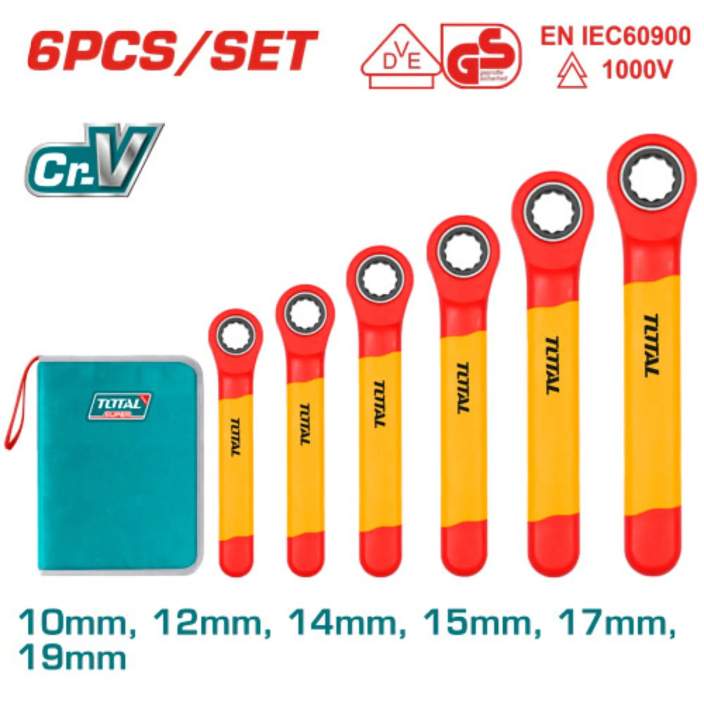 JEU DE 6 CLES A CLIQUET ISOLEES TOTAL [THKISPA0603]