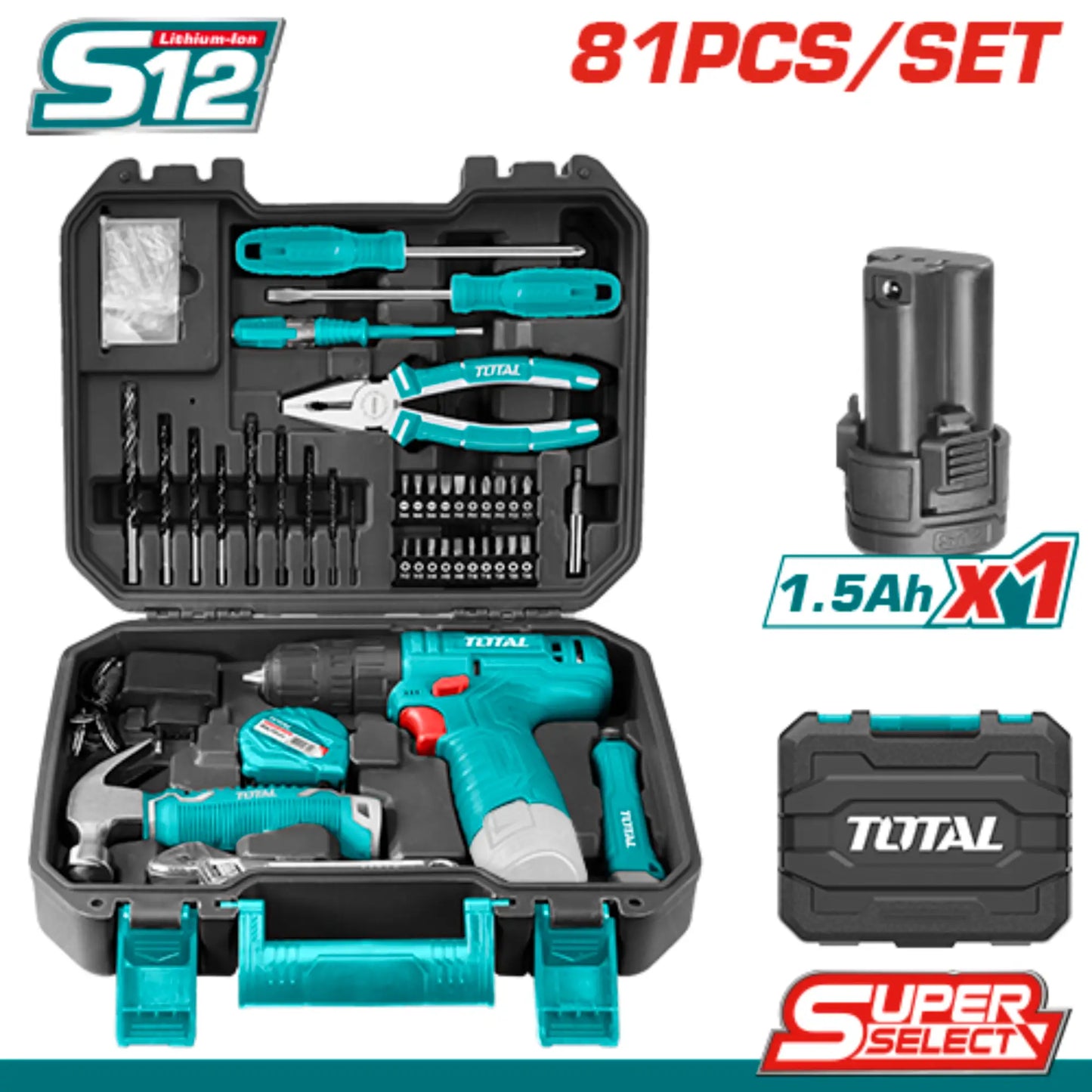 ENSEMBLE D'OUTILS DE 81PCS TOTAL [THKTHP10812]