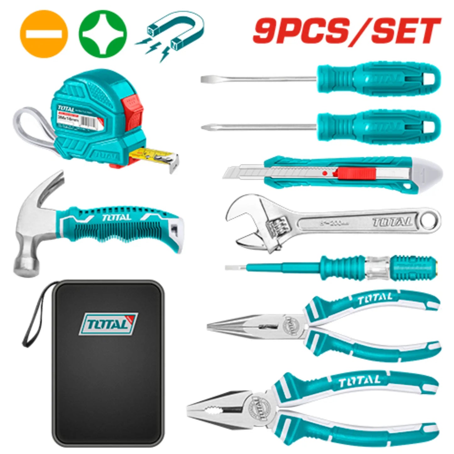 JEU D'OUTILS (9 PCS) TOTAL [THKTHP90096]