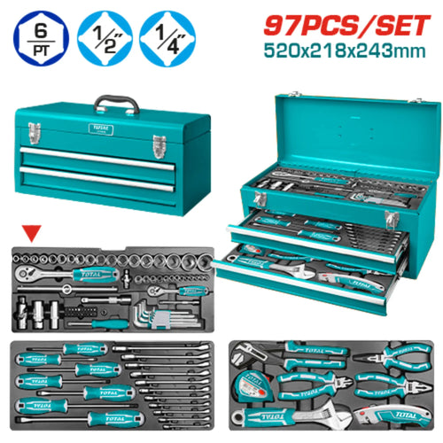 COFFRET D'OUTILS A MAIN (97 PCS) TOTAL [THPTCS70971]