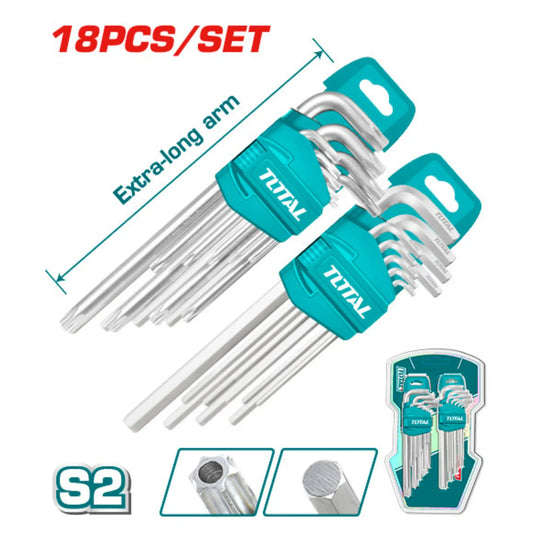 ENSEMBLE DE 18 CLES HEXAGONALES ET TORX TOTAL [THT106KT0181]