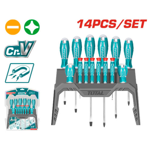 JEU DE TOURNEVIS DE PRECISION 14 PIECES TOTAL [THT250614]/THT250615