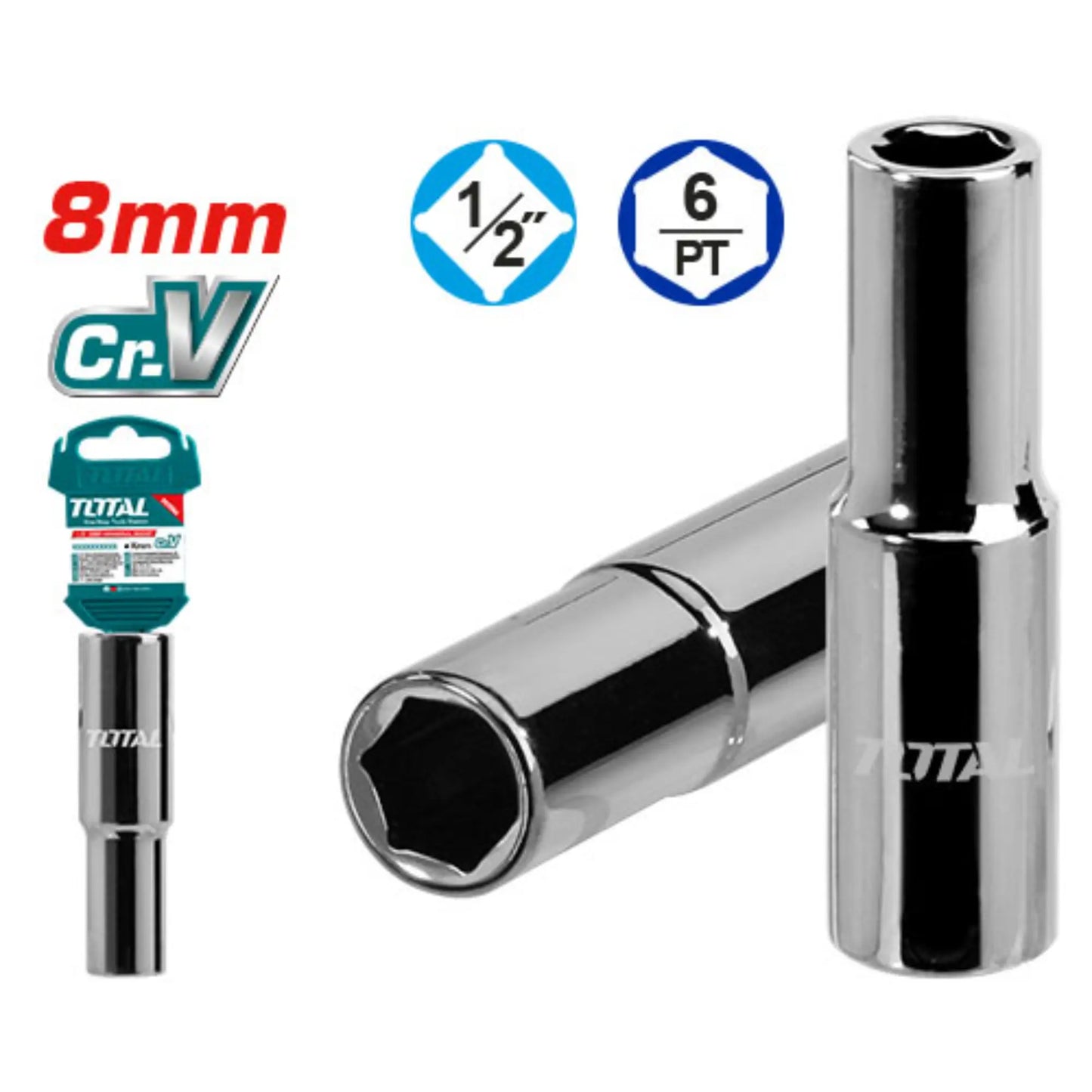 DOUILLE HEXAGONALE 1/2 PROFONDE 8 MM TOTAL [THTST12083L]