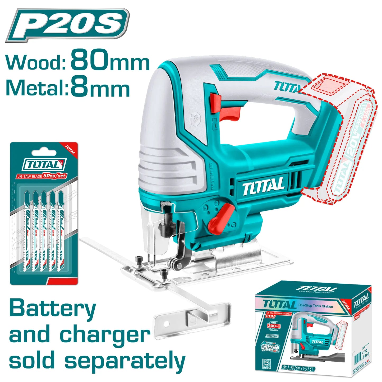 SCIE SAUTEUSE LITHIUM-ION 20V TOTAL [TJSLI8501]