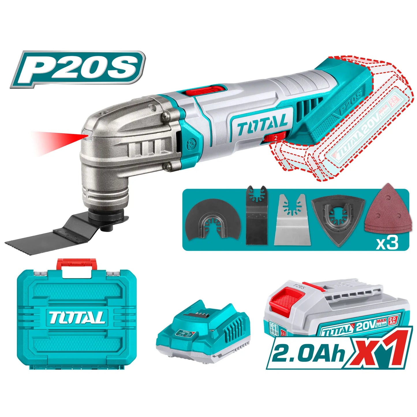OUTIL MULTIFONCTION AU LITHIUM-ION 20V TOTAL [TMLI20228]