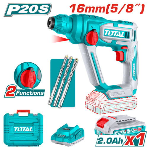MARTEAU ROTATIF LITHIUM-ION 20V+BATTERIE ET CHARGEUR  TOTAL [TRHLI201681]