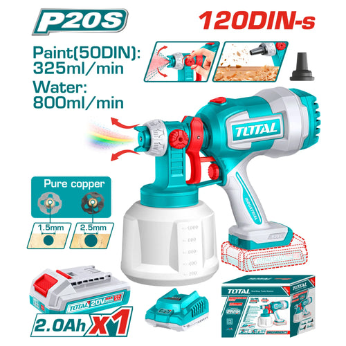 PISTOLET A PEINTURE AU LITHIUM-ION 20V TOTAL [TSGLI20042]