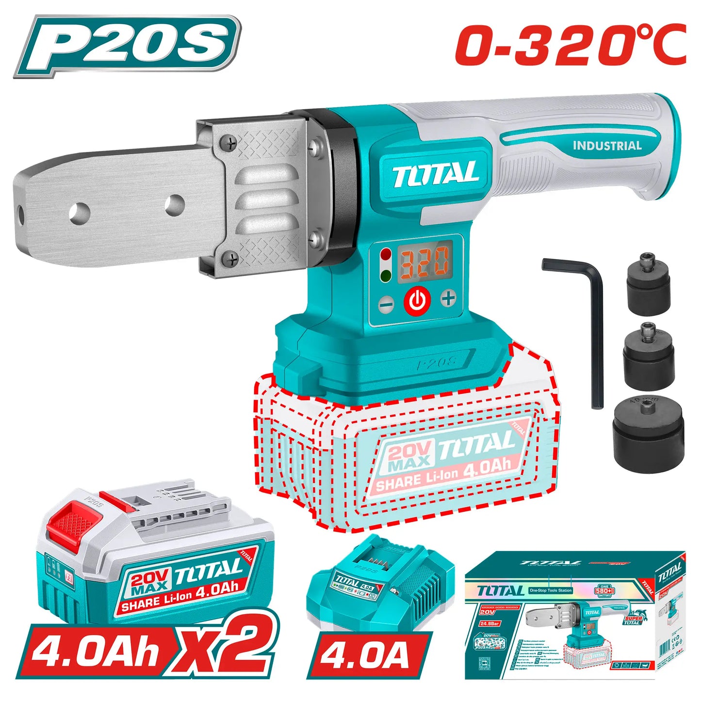 OUTILS DE SOUDAGE SANS FIL POUR TUBES EN PLASTIQUE TOTAL [TWTLI20182]
