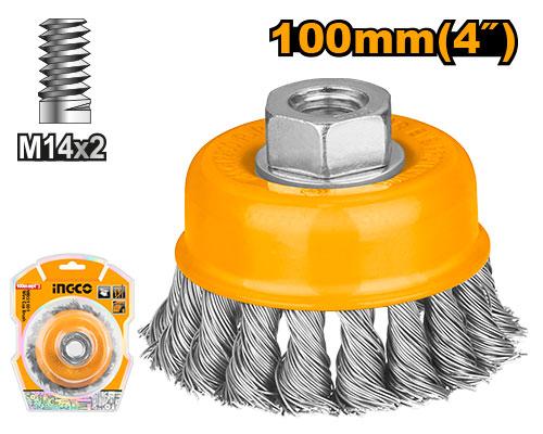 INGCO BROSSE METALLIQUE TORSADEE 100MM [WB21001]